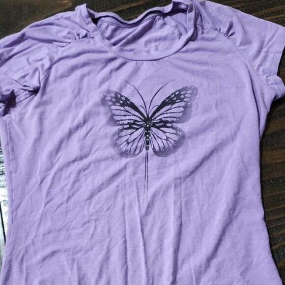 GreenTea Tops - Purple Butterfly Shirt
